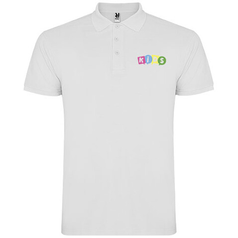 Star Poloshirt für Kinder, weiss bedrucken, Art.-Nr. K66381ZG