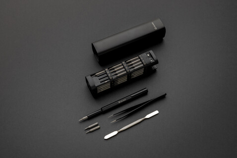 Gear X 46-tlg. Präzisions-Bit-Set aus RCS recyc. Aluminium schwarz bedrucken, Art.-Nr. P221.261