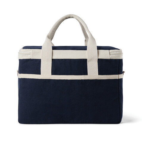 VINGA Volonne AWARE™ Kühlkorb aus recyceltem Canvas blau, off white bedrucken, Art.-Nr. V422105