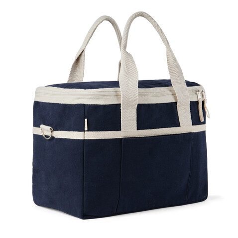 VINGA Volonne AWARE™ Kühlkorb aus recyceltem Canvas blau, off white bedrucken, Art.-Nr. V422105