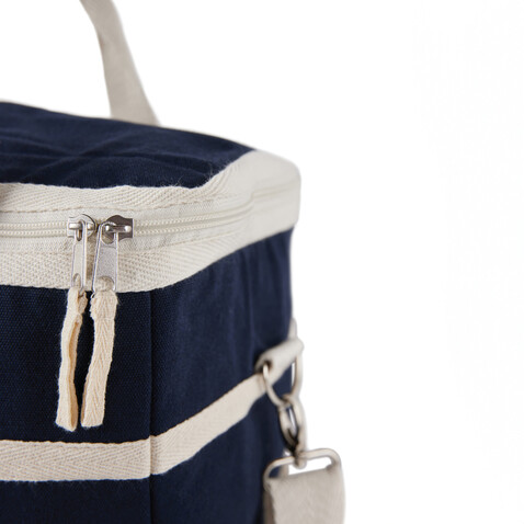 VINGA Volonne AWARE™ Kühlkorb aus recyceltem Canvas blau, off white bedrucken, Art.-Nr. V422105