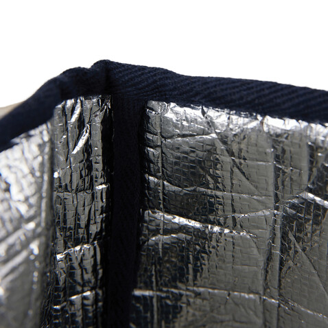 VINGA Volonne AWARE™ Kühlkorb aus recyceltem Canvas blau, off white bedrucken, Art.-Nr. V422105
