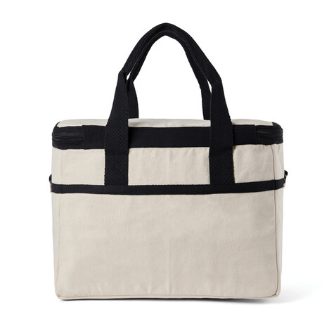 VINGA Volonne AWARE™ Kühlkorb aus recyceltem Canvas off white, schwarz bedrucken, Art.-Nr. V422103