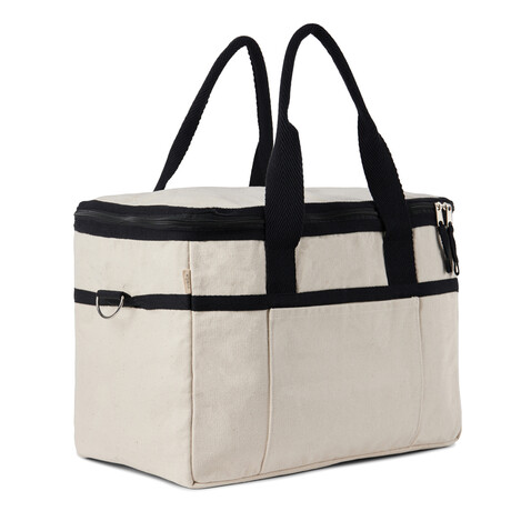 VINGA Volonne AWARE™ Kühlkorb aus recyceltem Canvas off white, schwarz bedrucken, Art.-Nr. V422103