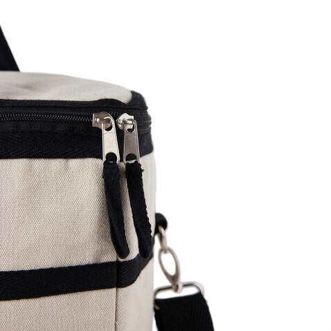 VINGA Volonne AWARE™ Kühlkorb aus recyceltem Canvas off white, schwarz bedrucken, Art.-Nr. V422103