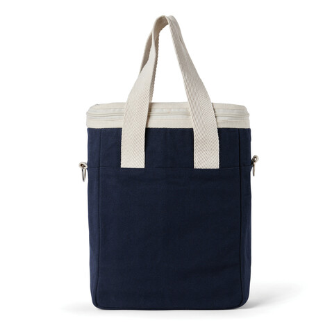VINGA Volonne AWARE™ Kühltasche aus recyceltem Canvas blau, off white bedrucken, Art.-Nr. V422115