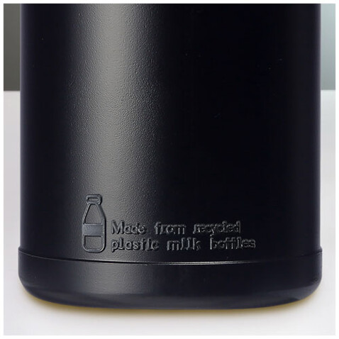 Baseline Recycelte Sportflasche, 500 ml, schwarz, orange bedrucken, Art.-Nr. 21044431