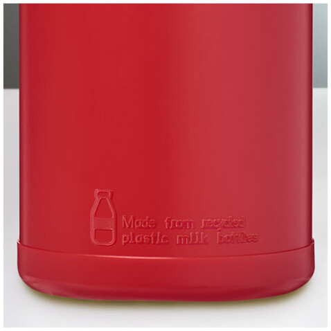 Baseline 500 ml recycelte Sportflasche mit Klappdeckel, rot, rot bedrucken, Art.-Nr. 21046121