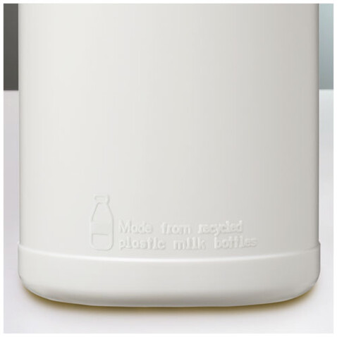 Baseline 500 ml recycelte Sportflasche mit Klappdeckel, weiss, rot bedrucken, Art.-Nr. 21046191
