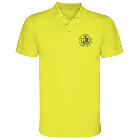 Monzha Sport Poloshirt für Herren, Fluor Yellow bedrucken, Art.-Nr. R04041C1