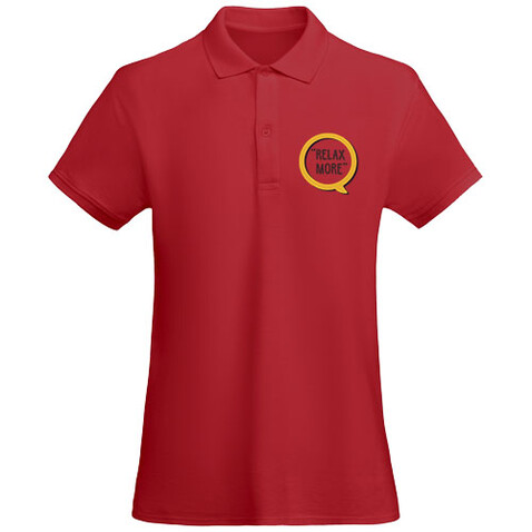 Prince Poloshirt aus Bio-Baumwolle für Damen, rot bedrucken, Art.-Nr. R66184I3 Prince Poloshirt aus Bio-Baumwolle für Damen, rot bedrucken, Art.-Nr. R66184I3