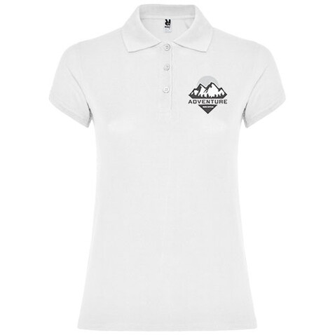Star Poloshirt für Damen, weiss bedrucken, Art.-Nr. R66341Z2 Star Poloshirt für Damen, weiss bedrucken, Art.-Nr. R66341Z2