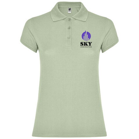 Star Poloshirt für Damen, Mist Green bedrucken, Art.-Nr. R66345Q6