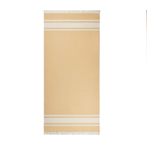 VINGA Tolo Hamam-Frottierhandtuch gelb, off white bedrucken, Art.-Nr. V450206