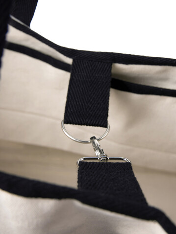 VINGA Volonne AWARE™ Strandtasche aus recyceltem Canvas off white, schwarz bedrucken, Art.-Nr. V762033