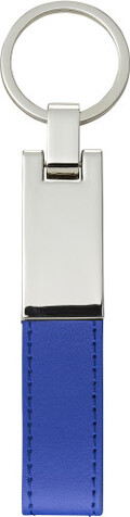Schlüsselanhänger mit Stahlplatte und Kunsstofflasche Keon – Kobaltblau bedrucken, Art.-Nr. 023999999_8779