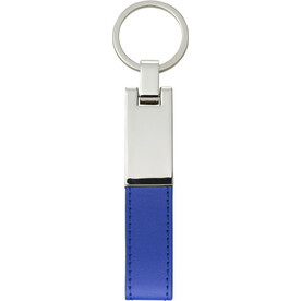 Schlüsselanhänger mit Stahlplatte und Kunsstofflasche Keon – Kobaltblau bedrucken, Art.-Nr. 023999999_8779