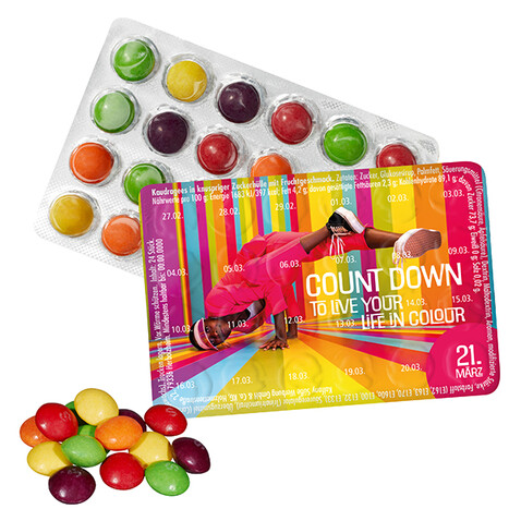 Kl. Event-Kalender d.W. SKITTLES® bedrucken, Art.-Nr. 110107062