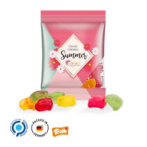 Minitüte,15 g, Folie transparent, Trolli Fruchtgummi Auto-Mischung, 10% Fruchtsaft bedrucken, Art.-Nr. 1021.00096_15