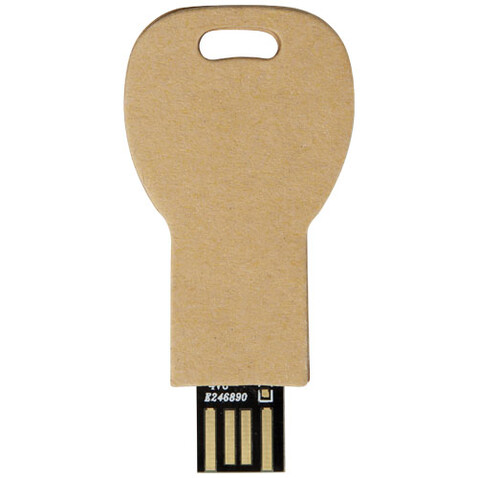 Schlüssel USB-Stick 2.0 aus recyceltem Papier, Kraftpapier, 1GB bedrucken, Art.-Nr. 1Z50006D