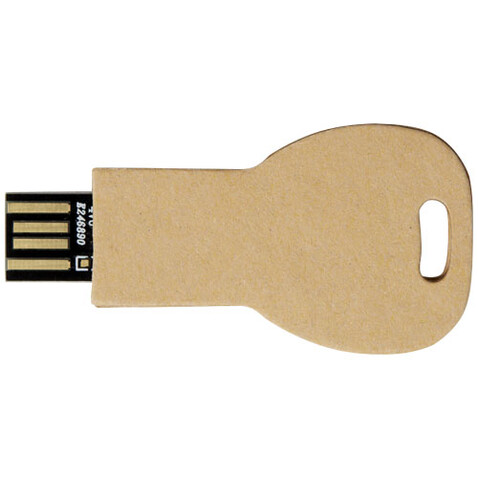 Schlüssel USB-Stick 2.0 aus recyceltem Papier, Kraftpapier, 1GB bedrucken, Art.-Nr. 1Z50006D