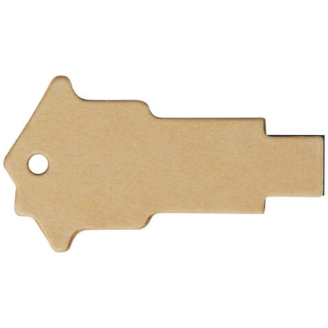 Haus USB-Stick 2.0 aus recyceltem Papier, Kraftpapier, 1GB bedrucken, Art.-Nr. 1Z50106D