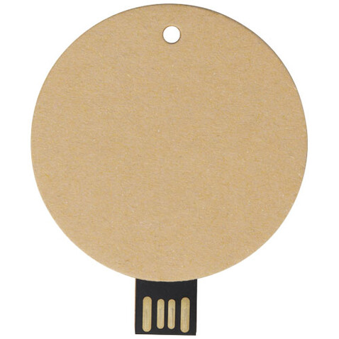 USB-Stick 2.0 rund aus recyceltem Papier, Kraftpapier, 1GB bedrucken, Art.-Nr. 1Z50206D