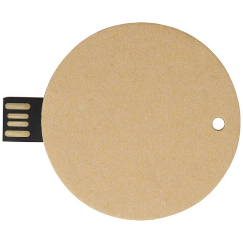 USB-Stick 2.0 rund aus recyceltem Papier, Kraftpapier, 1GB bedrucken, Art.-Nr. 1Z50206D
