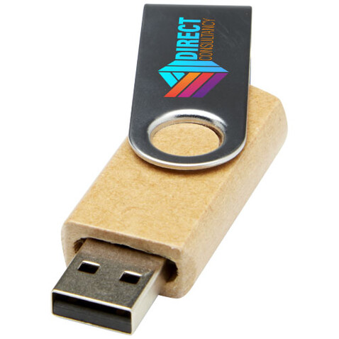 Rotate USB-Stick 2.0 aus recyceltem Papier, Kraftpapier, 1GB bedrucken, Art.-Nr. 1Z50306D