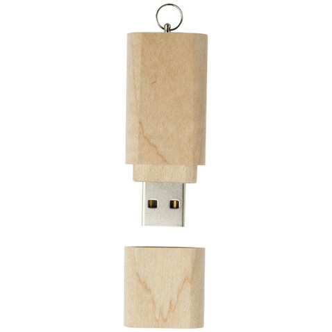 Schlüssel USB-Stick 2.0 aus Holz, hellbraun, 2GB bedrucken, Art.-Nr. 1Z50470F