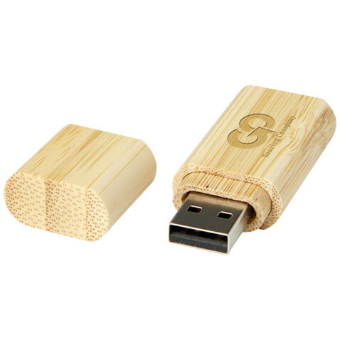 USB-Stick 2.0 aus Bambus mit Schlüsselanhänger, natural, 2GB bedrucken, Art.-Nr. 1Z50506F