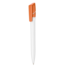Kugelschreiber TWISTER–weiss/orange bedrucken, Art.-Nr. 00040_0101_0501 Kugelschreiber TWISTER–weiss/orange bedrucken, Art.-Nr. 00040_0101_0501