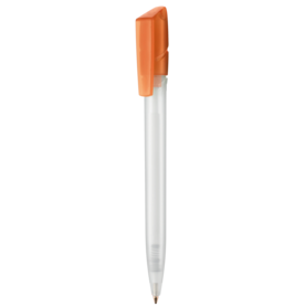 Kugelschreiber TWISTER FROZEN–frost-weiss TR/FR/mandarin-orange TR/FR bedrucken, Art.-Nr. 00041_3100_3517 Kugelschreiber TWISTER FROZEN–frost-weiss TR/FR/mandarin-orange TR/FR bedrucken, Art.-Nr. 00041_3100_3517