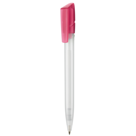 Kugelschreiber TWISTER FROZEN–frost-weiss TR/FR/magenta-pink TR/FR bedrucken, Art.-Nr. 00041_3100_3806