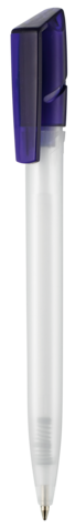 Kugelschreiber TWISTER FROZEN–frost-weiss TR/FR/ozean-blau TR/FR bedrucken, Art.-Nr. 00041_3100_4333