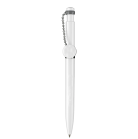 Kugelschreiber PIN PEN–weiss/stein-grau bedrucken, Art.-Nr. 00060_0101_1400 Kugelschreiber PIN PEN–weiss/stein-grau bedrucken, Art.-Nr. 00060_0101_1400