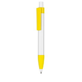 Kugelschreiber SCREEN–weiss/zitronen-gelb bedrucken, Art.-Nr. 02600_0101_0200