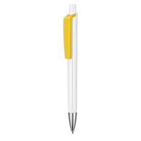 Kugelschreiber TRI-STAR–weiss/zitronen-gelb bedrucken, Art.-Nr. 03530_0101_0200