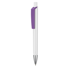 Kugelschreiber TRI-STAR–weiss/violett bedrucken, Art.-Nr. 03530_0101_0903