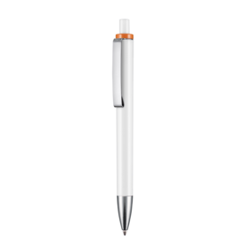 Kugelschreiber EXOS–weiss/orange bedrucken, Art.-Nr. 07600_0101_0501 Kugelschreiber EXOS–weiss/orange bedrucken, Art.-Nr. 07600_0101_0501