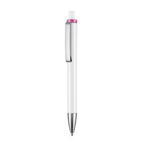 Kugelschreiber EXOS–weiss/fuchsia-pink bedrucken, Art.-Nr. 07600_0101_0800 Kugelschreiber EXOS–weiss/fuchsia-pink bedrucken, Art.-Nr. 07600_0101_0800