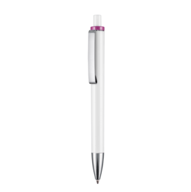 Kugelschreiber EXOS–weiss/fuchsia bedrucken, Art.-Nr. 07600_0101_0810 Kugelschreiber EXOS–weiss/fuchsia bedrucken, Art.-Nr. 07600_0101_0810