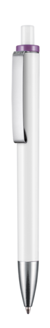 Kugelschreiber EXOS–weiss/violett bedrucken, Art.-Nr. 07600_0101_0903