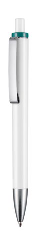 Kugelschreiber EXOS–weiss/petrol-türkis bedrucken, Art.-Nr. 07600_0101_1101
