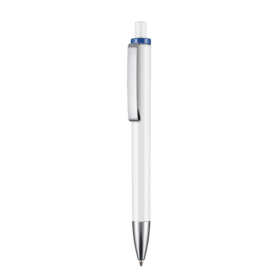 Kugelschreiber EXOS–weiss/azur-blau bedrucken, Art.-Nr. 07600_0101_1300 Kugelschreiber EXOS–weiss/azur-blau bedrucken, Art.-Nr. 07600_0101_1300