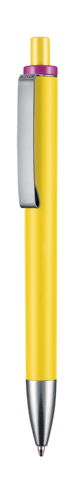 Kugelschreiber EXOS SOFT–zitronen-gelb/fuchsia bedrucken, Art.-Nr. 07601_0200_0810