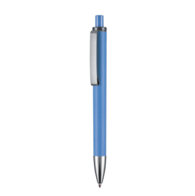 Kugelschreiber EXOS SOFT–taubenblau/dunkel grau bedrucken, Art.-Nr. 07601_1369_1407 Kugelschreiber EXOS SOFT–taubenblau/dunkel grau bedrucken, Art.-Nr. 07601_1369_1407