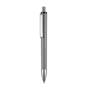 Kugelschreiber EXOS SOFT–stein-grau/schwarz bedrucken, Art.-Nr. 07601_1400_1500 Kugelschreiber EXOS SOFT–stein-grau/schwarz bedrucken, Art.-Nr. 07601_1400_1500