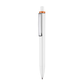 Kugelschreiber EXOS P–weiss/orange bedrucken, Art.-Nr. 07610_0101_0501