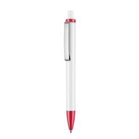 Kugelschreiber EXOS P–weiss/signal-rot bedrucken, Art.-Nr. 07610_0101_0601